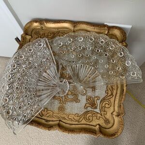 Elegant glass Fan-Shaped Decor, 2 for 1 price